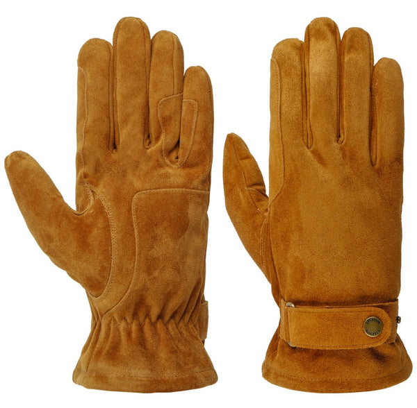 Stetson Revetal Leather Gloves - Beige Suede