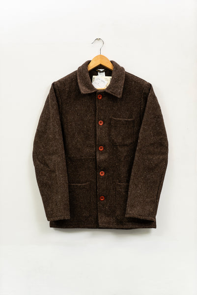 FRENCH WORK WEAR JACKET - WOOL (3 colours available), jacket, Le Laboureur, Mr Mullan's General Store, XS / Brown, XS, Brown, [option3]. We recommend using the default value. Default value is: FRENCH WORK WEAR JACKET - WOOL (3 colours available) - Mr Mullan's General Store