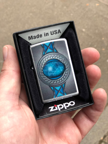 Vintage 2012 Turquoise Decal Zippo