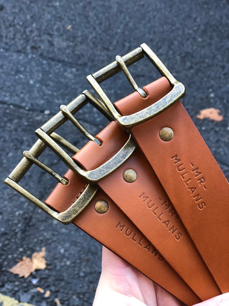 Hand Made Leather Belt - Tan