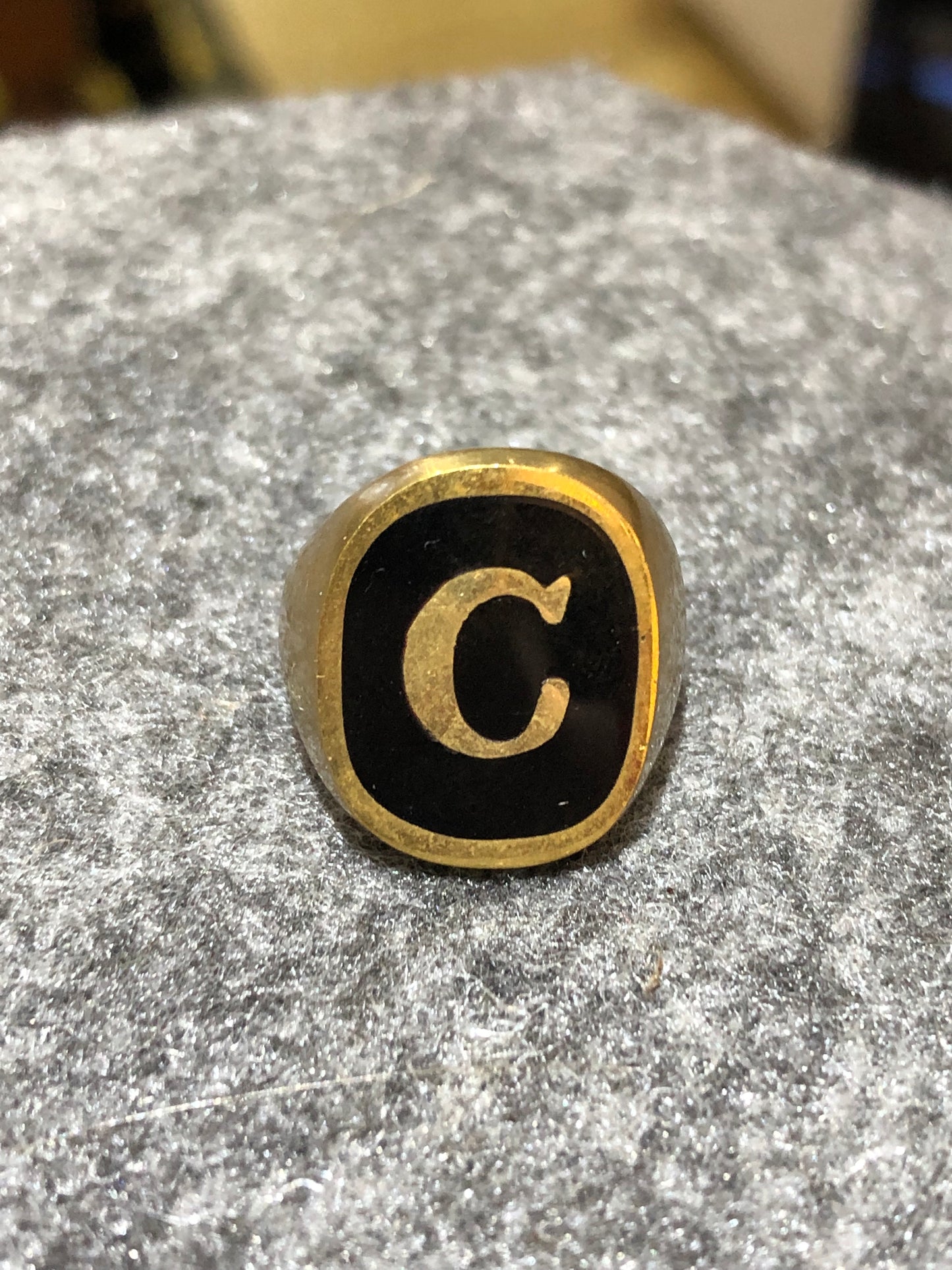 ABC Letters Ring Bronze with Black