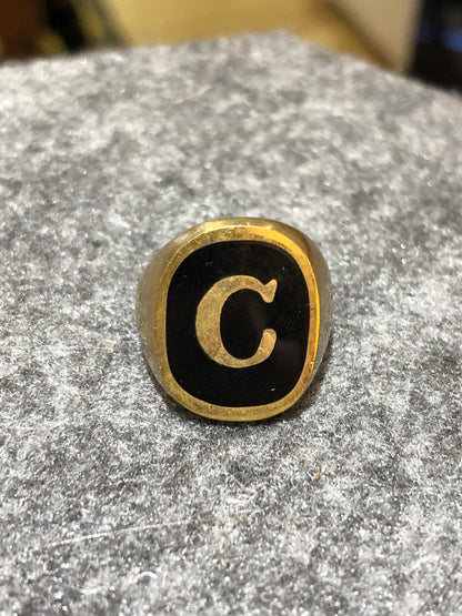 ABC Letters Ring Bronze with Black