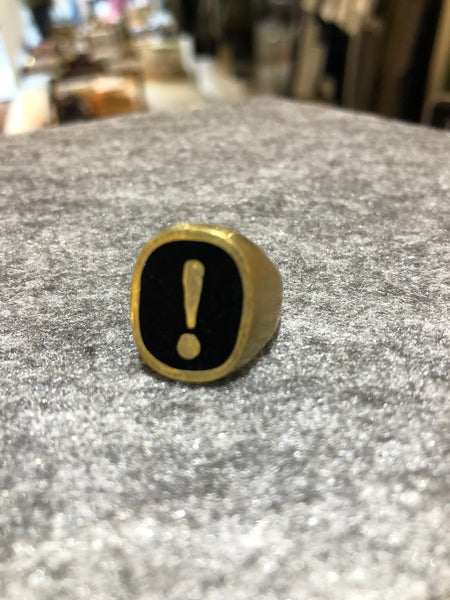 Symbols Ring Bronze with Black