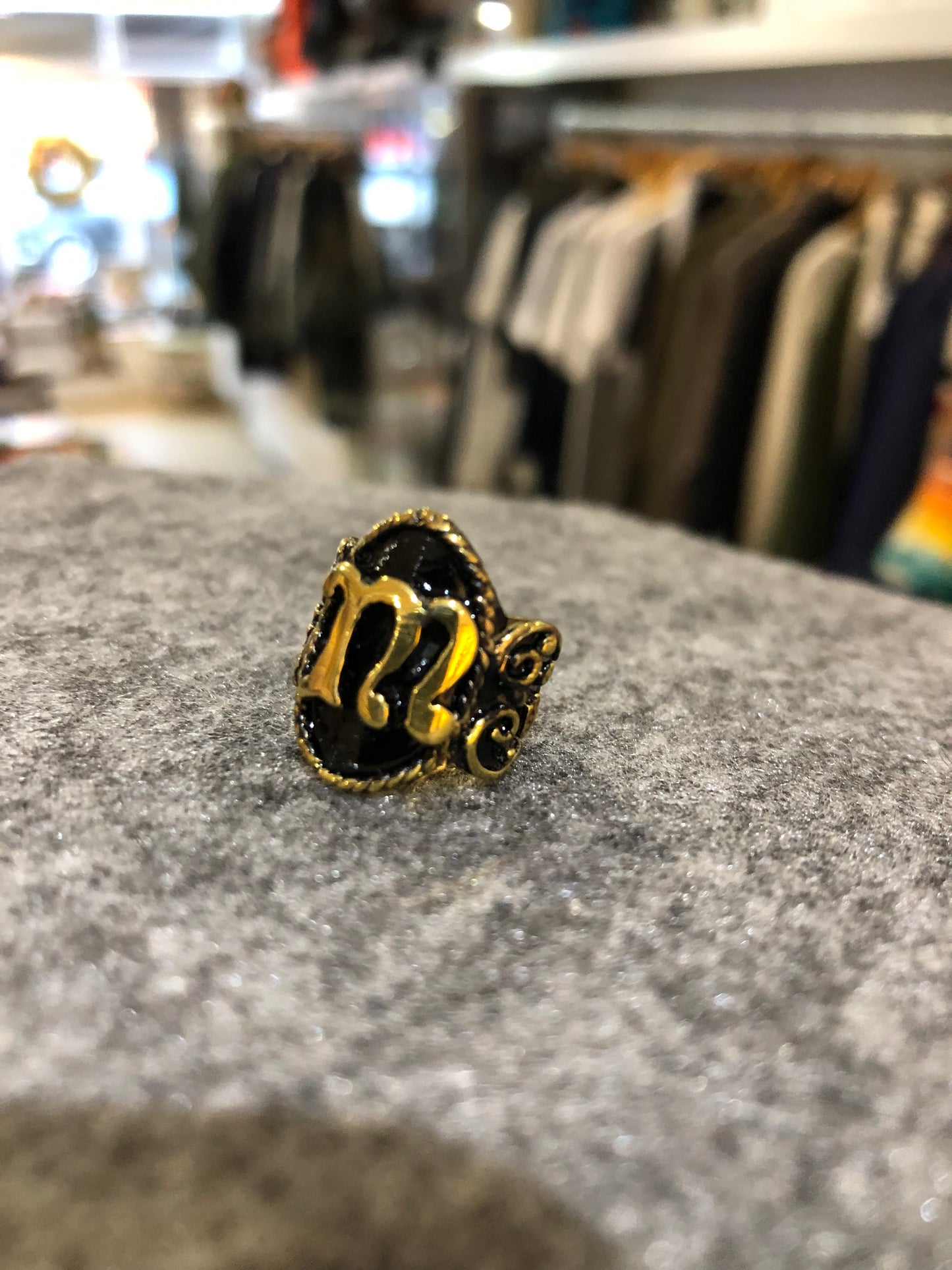 ABC Letters Cigar Ring Bronze with Black