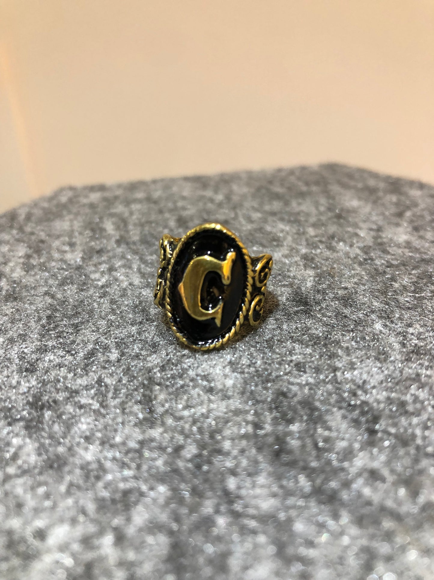 ABC Letters Cigar Ring Bronze with Black