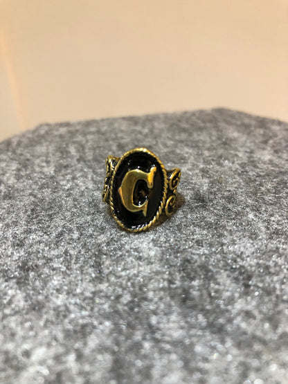 ABC Letters Cigar Ring Bronze with Black