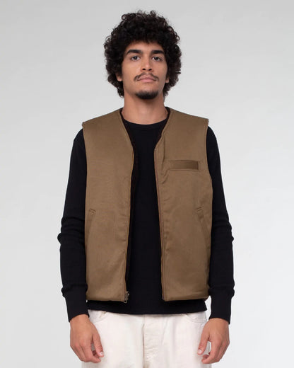 Eat Dust Deck Vest Bedford Cord - Drap