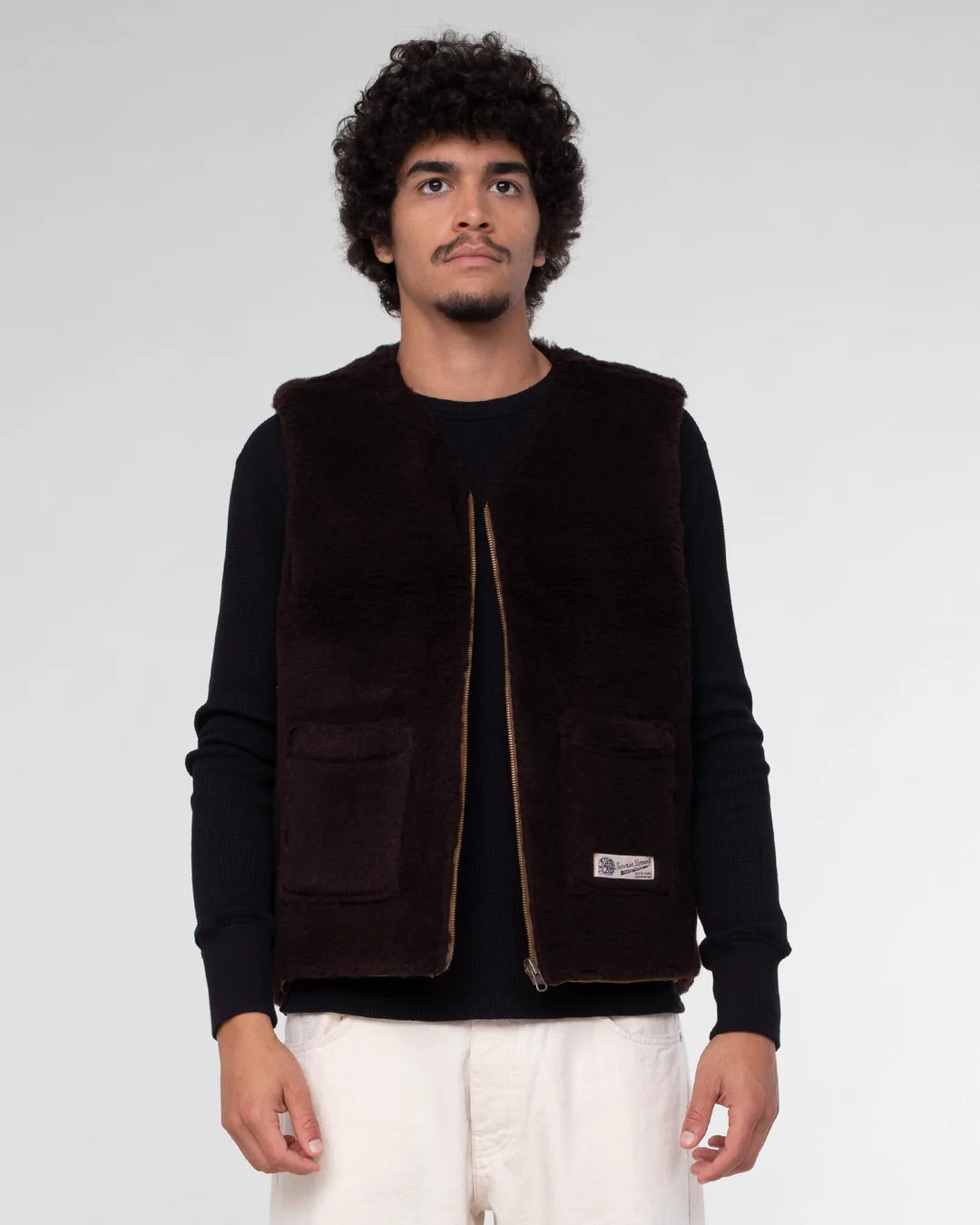 Eat Dust Deck Vest Bedford Cord - Drap