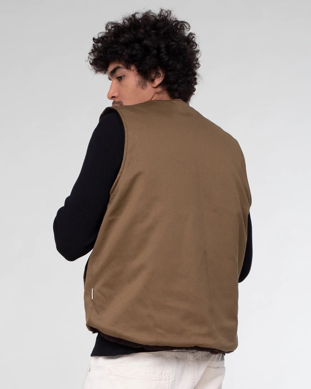 Eat Dust Deck Vest Bedford Cord - Drap