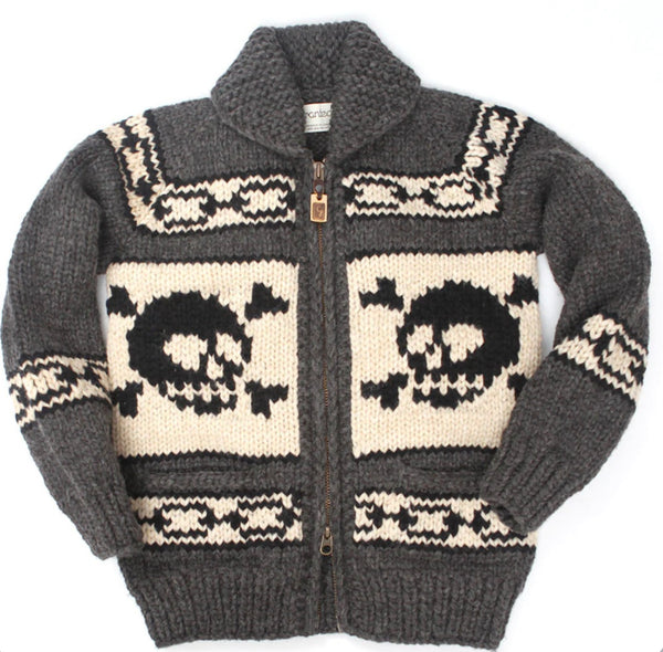 Granted Skull Chain Chunky Knit- Charcoal