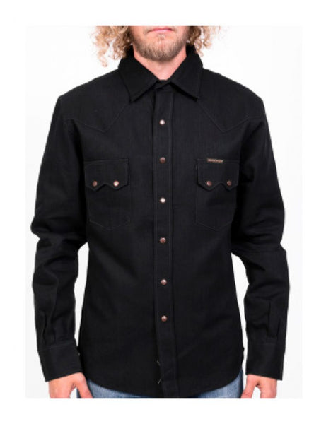 Indigofera Ryman Denim Shirt, Black Denim