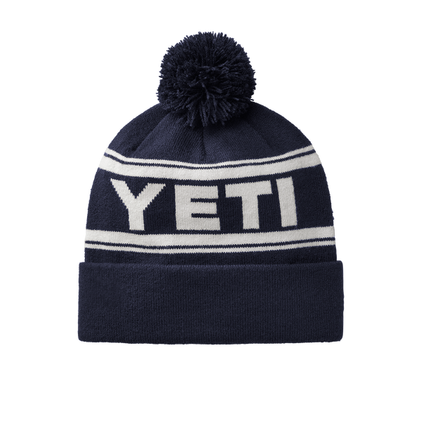 Yeti Logo retro Knit Beanie Hat - Navy