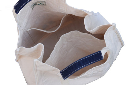 School Tote Bag - Ivory with Red Grip